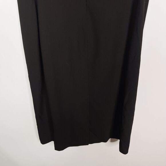 Aritzia Babaton Size 10 Black Wool Stretch Sheath Dress Crew Neck Sleeveless - Picture 6 of 10